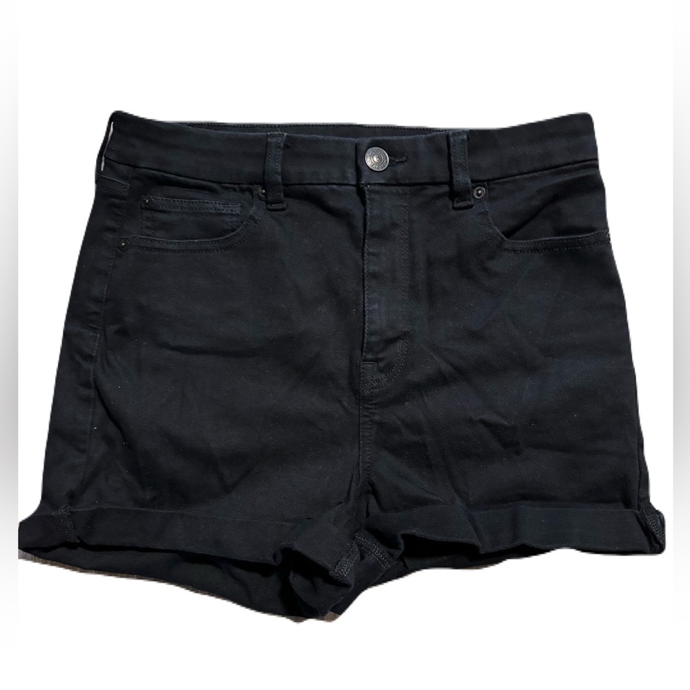 American Eagle High Rise Curvy Black Jean Shorts